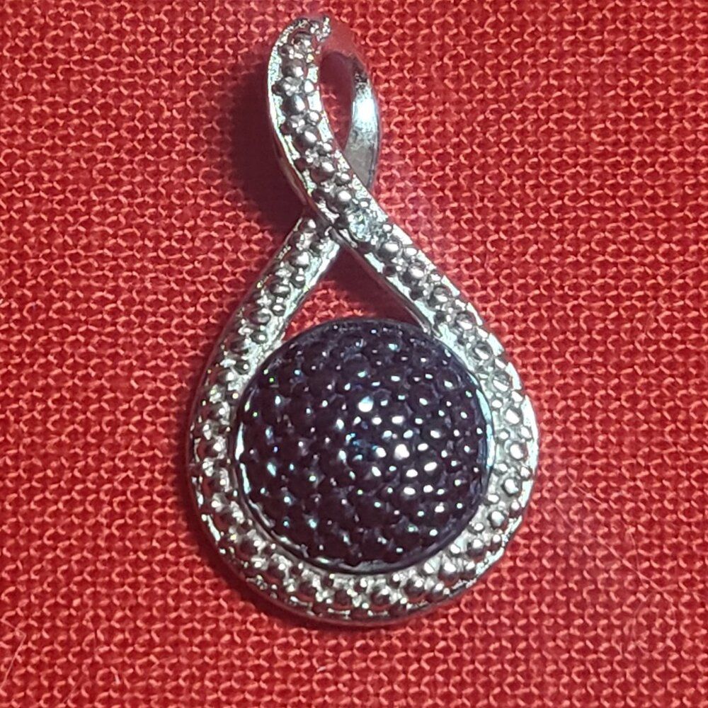 Blue Diamond  Diamond Accent Silver Pendant